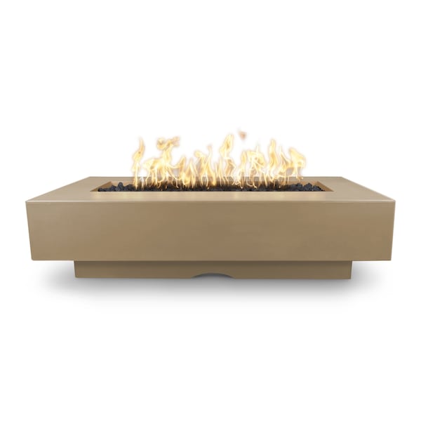 The Outdoor Plus 60 Rectangular Del Mar Fire Pit, GFRC Concrete, Brown, Plug & Play Electronic Ignition, Liquid Propane OPT-DEL6028EKIT-BRN-LP - main